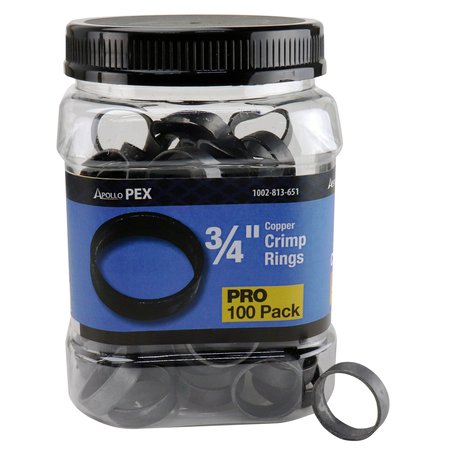 APOLLO PEX 3/4 in. Copper Crimp Ring Jar (100-Pack), 100PK APXCR34100JR